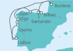 Itinerario del Crucero Portugal, España - Silversea
