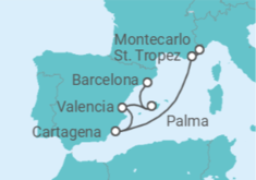 Itinerario del Crucero Francia, España - Silversea