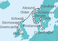 Itinerario del Crucero desde Belfast (Reino Unido) a Copenhague (Dinamarca) - Silversea