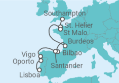 Itinerario del Crucero Francia, España, Portugal - Silversea