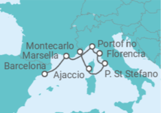 Itinerario del Crucero Francia, Italia - Silversea