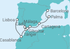 Itinerario del Crucero Marruecos, España, Gibraltar - Silversea
