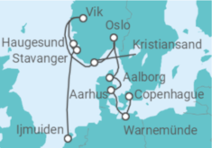 Itinerario del Crucero desde Copenhague (Dinamarca) a Ijmuiden (Amsterdam), Holanda - Silversea