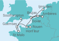 Itinerario del Crucero desde Ijmuiden (Amsterdam), Holanda a Southampton (Londres) - Silversea