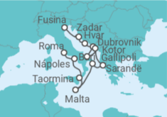 Itinerario del Crucero desde Fusina (Italia) a Civitavecchia (Roma) - Silversea