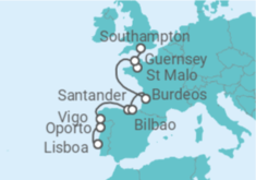 Itinerario del Crucero Portugal, España, Francia, Guernsey - Silversea