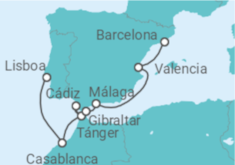 Itinerario del Crucero Marruecos, España, Gibraltar - Silversea