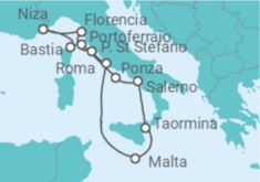 Itinerario del Crucero Italia, Malta - Silversea