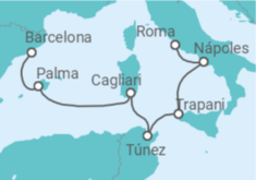 Itinerario del Crucero Italia, Túnez, España - Silversea