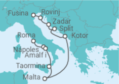 Itinerario del Crucero Italia, Malta, Montenegro, Croacia - Silversea