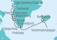 Itinerario del Crucero desde Reykjavik (Islandia) a Nuuk, Groenlandia - Silversea