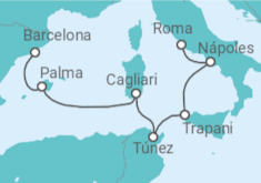 Itinerario del Crucero España, Italia, Túnez - Silversea
