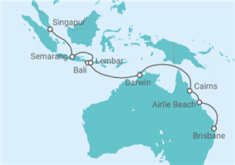 Itinerario del Crucero desde Brisbane (Australia) a Singapur - Silversea