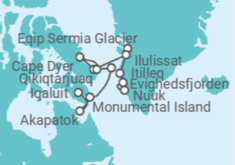 Itinerario del Crucero desde Nuuk, Groenlandia a IQALUIT - Silversea