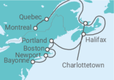 Itinerario del Crucero Canadá, USA - Silversea