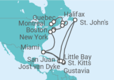 Itinerario del Crucero desde Montreal (Canadá) a Miami (Florida) - Silversea