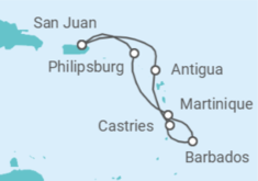 Itinerario del Crucero Ahoy! Año nuevo en el Valiant Lady - Virgin Voyages