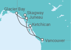 Itinerario del Crucero Alaska - Princess Cruises