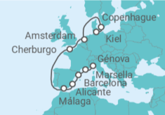 Itinerario del Crucero Dinamarca, Holanda, Francia, España - MSC Cruceros
