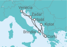 Itinerario del Crucero Croacia, Italia, Grecia, Montenegro - MSC Cruceros