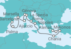 Itinerario del Crucero desde Barcelona (España) a Atenas (Grecia) - Princess Cruises