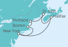 Itinerario del Crucero USA, Canadá - Princess Cruises