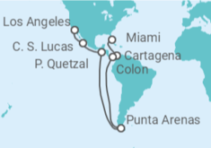 Itinerario del Crucero Colombia, Panamá, Chile, México - Virgin Voyages