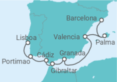 Itinerario del Crucero España, Gibraltar, Portugal - Norwegian Cruise Line