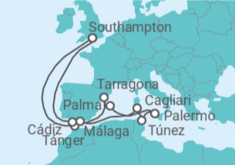 Itinerario del Crucero Marruecos, España, Italia, Túnez - Cunard