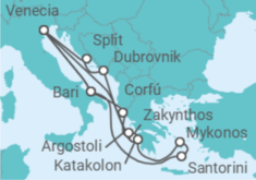 Itinerario del Crucero Italia, Grecia, Croacia - Costa Cruceros