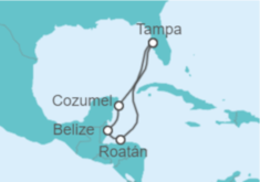Itinerario del Crucero Honduras, Belice, México - Carnival