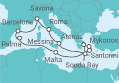 Itinerario del Crucero España, Malta, Grecia, Italia - Costa Cruceros