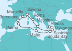 Itinerario del Crucero Francia, España, Malta, Grecia, Italia - Costa Cruceros