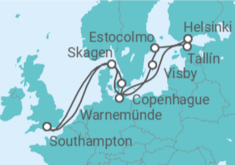Itinerario del Crucero Dinamarca, Alemania, Estonia, Finlandia, Suecia - Princess Cruises