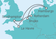 Itinerario del Crucero Francia, Reino Unido, Alemania, Bélgica - MSC Cruceros