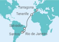 Itinerario del Crucero España, Brasil - MSC Cruceros