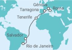 Itinerario del Crucero Italia, España, Brasil - MSC Cruceros