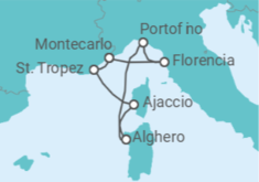 Itinerario del Crucero Italia, Francia - Silversea