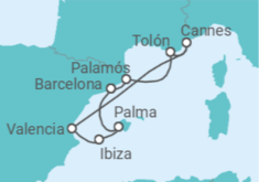 Itinerario del Crucero España, Francia - Silversea