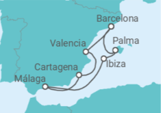 Itinerario del Crucero España - Silversea
