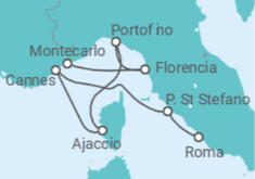 Itinerario del Crucero Italia, Francia - Silversea