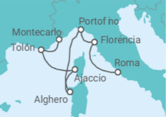 Itinerario del Crucero Italia, Francia - Silversea