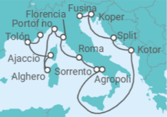 Itinerario del Crucero desde Fusina (Italia) a Monte Carlo (Mónaco) - Silversea
