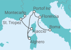 Itinerario del Crucero Francia, Italia - Silversea