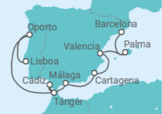 Itinerario del Crucero Portugal, Marruecos, España - Silversea