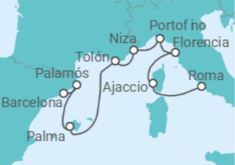 Itinerario del Crucero Francia, Italia, España - Silversea