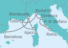 Itinerario del Crucero Italia, Francia, Mónaco - Silversea