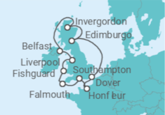 Itinerario del Crucero Reino Unido, Francia - Silversea