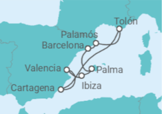 Itinerario del Crucero España, Francia - Silversea