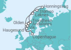 Itinerario del Crucero Dinamarca, Noruega - Silversea